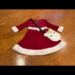 Girls holiday dress with matching purse